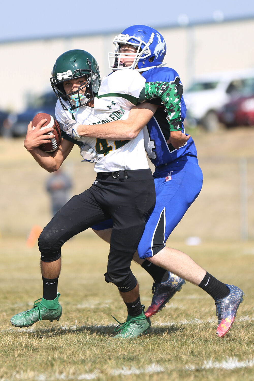 Sam Ramsbottom latches onto Farson-Eden ball carrier Triston Lamorie